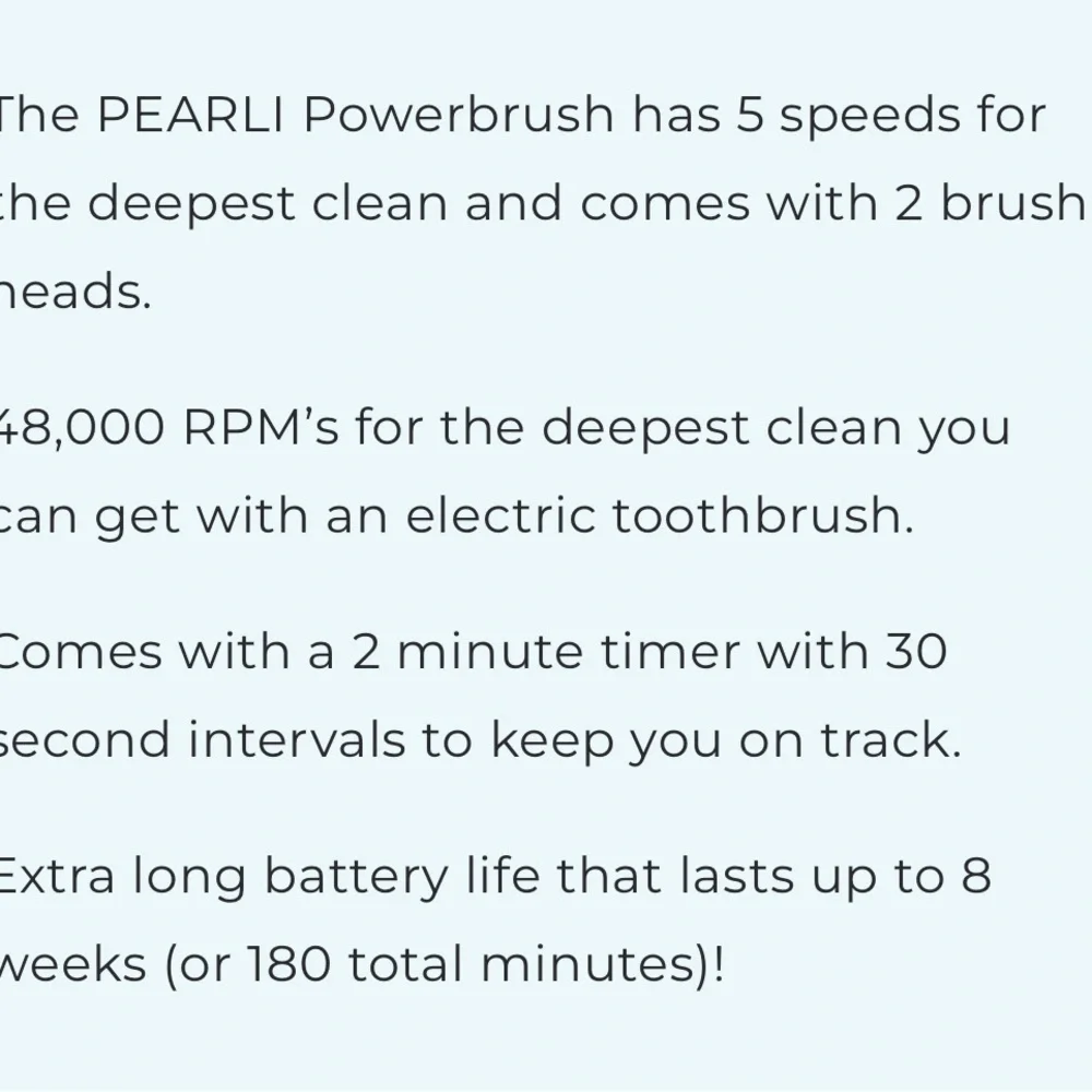 Pearli Electric Toothbrush in White